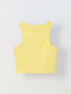 Spunkies Yellow Girls Solid Round Neck Sleeveless Tank Top