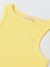 Spunkies Yellow Girls Solid Round Neck Sleeveless Tank Top