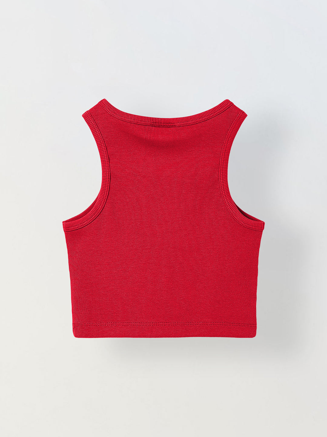Spunkies Red Girls Solid Round Neck Sleeveless Tank Top