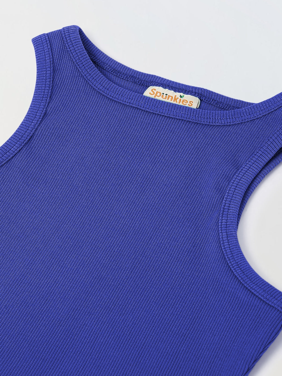 Spunkies Purple Girls Solid Round Neck Sleeveless Tank Top
