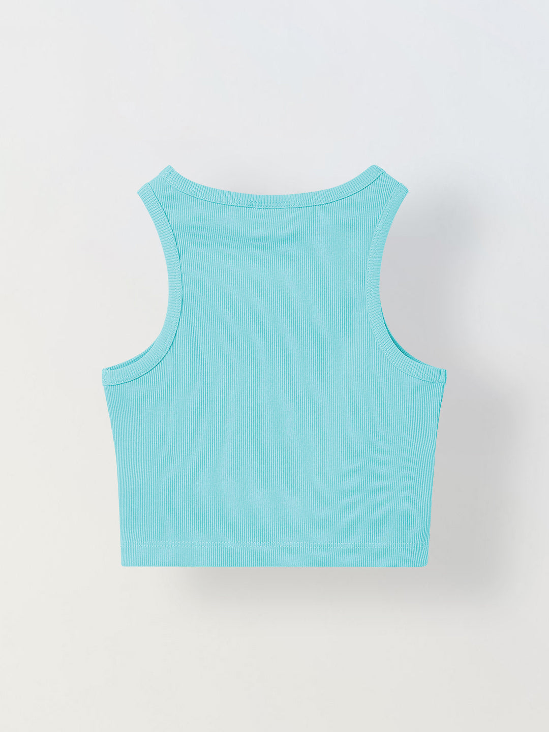Spunkies Aqua Girls Solid Round Neck Sleeveless Tank Top