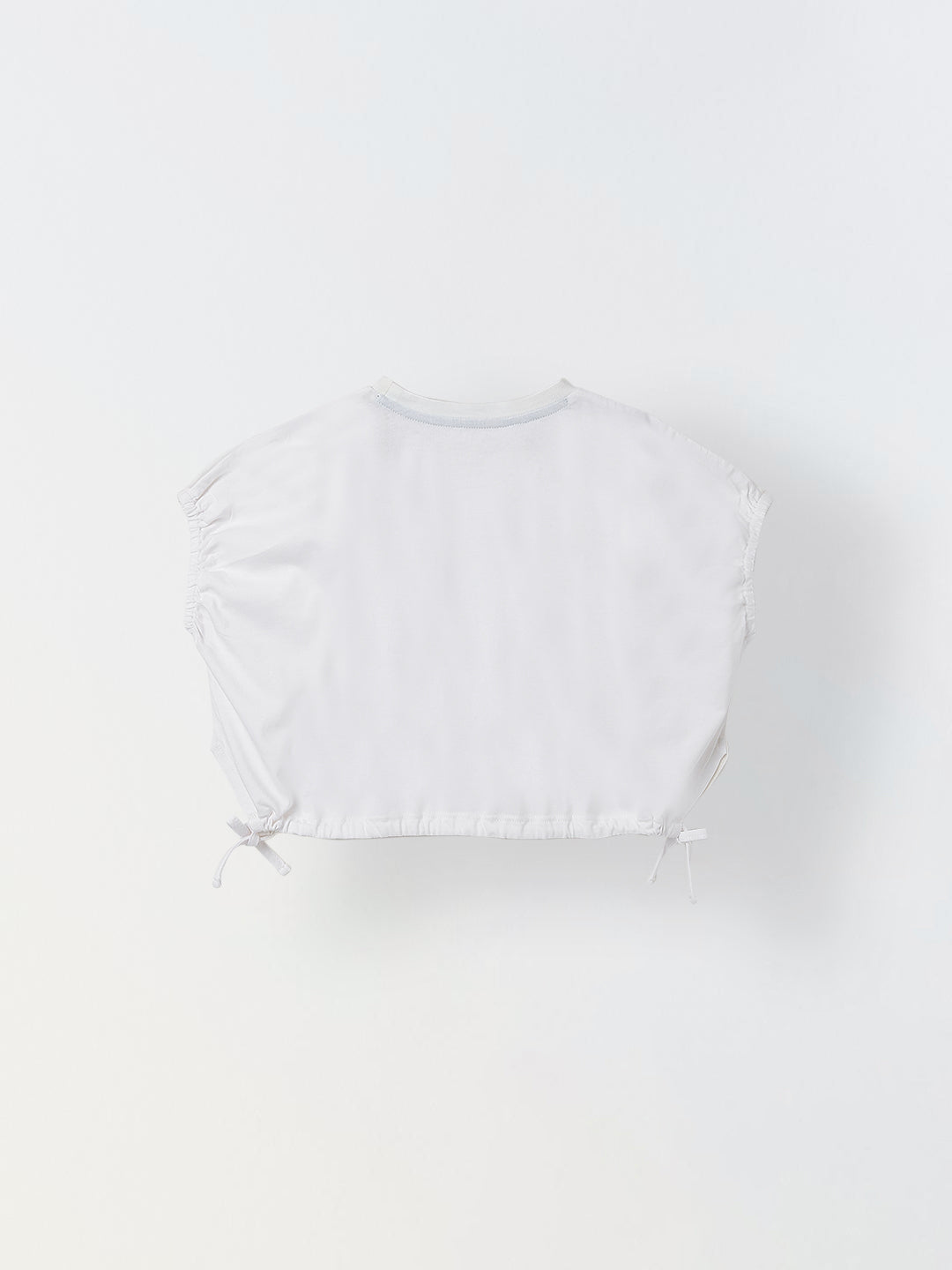 Spunkies White Girls Printed Crew Neck Sleeveless Top