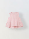 Spunkies Girls Pink Seersucker 100% Cotton Sleeveless  Top