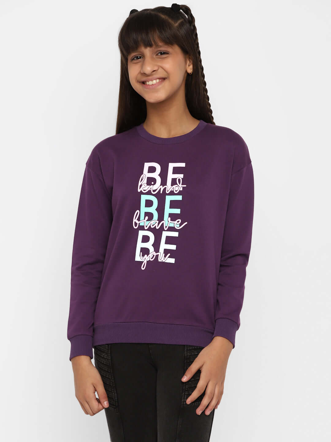 Spunkies-Girls-Be-Kind-Brave-You-Sweatshirt-Voilet