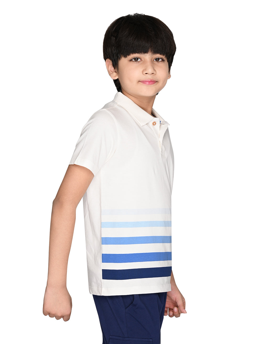 Sky Stripe Kids Polo Tshirt