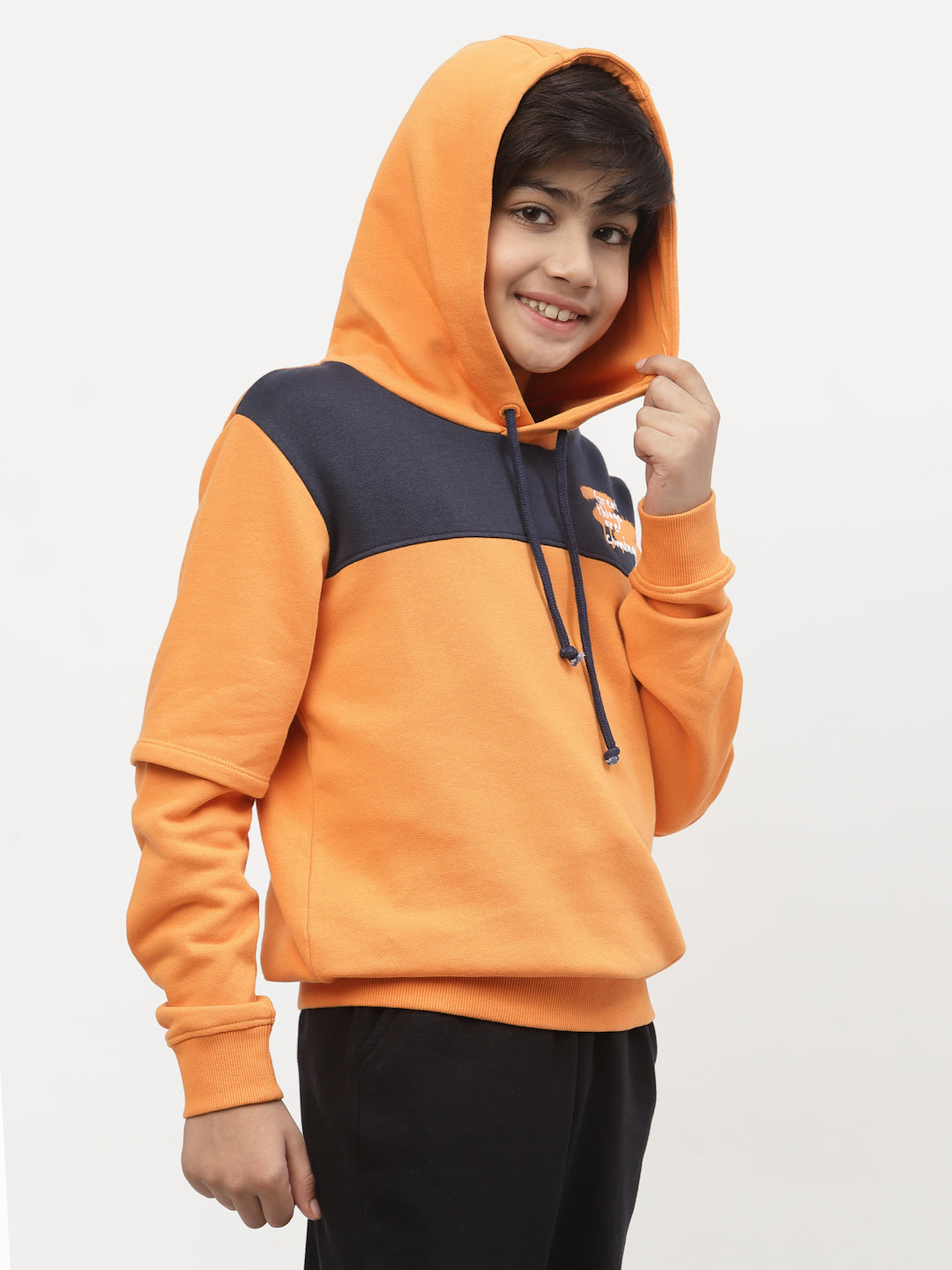 Spunkies-Boys-Chest-Logo-Printed-Hoodie-Orange
