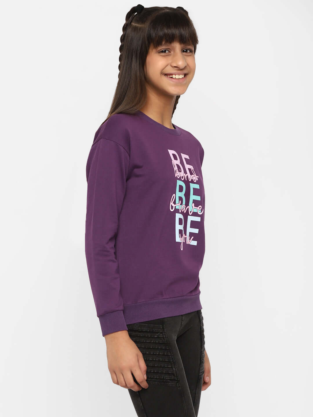 Spunkies-Girls-Be-Kind-Brave-You-Sweatshirt-Voilet