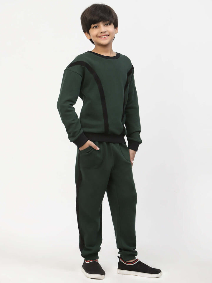 Spunkies Organic Tee Jogger Set - Dark Green