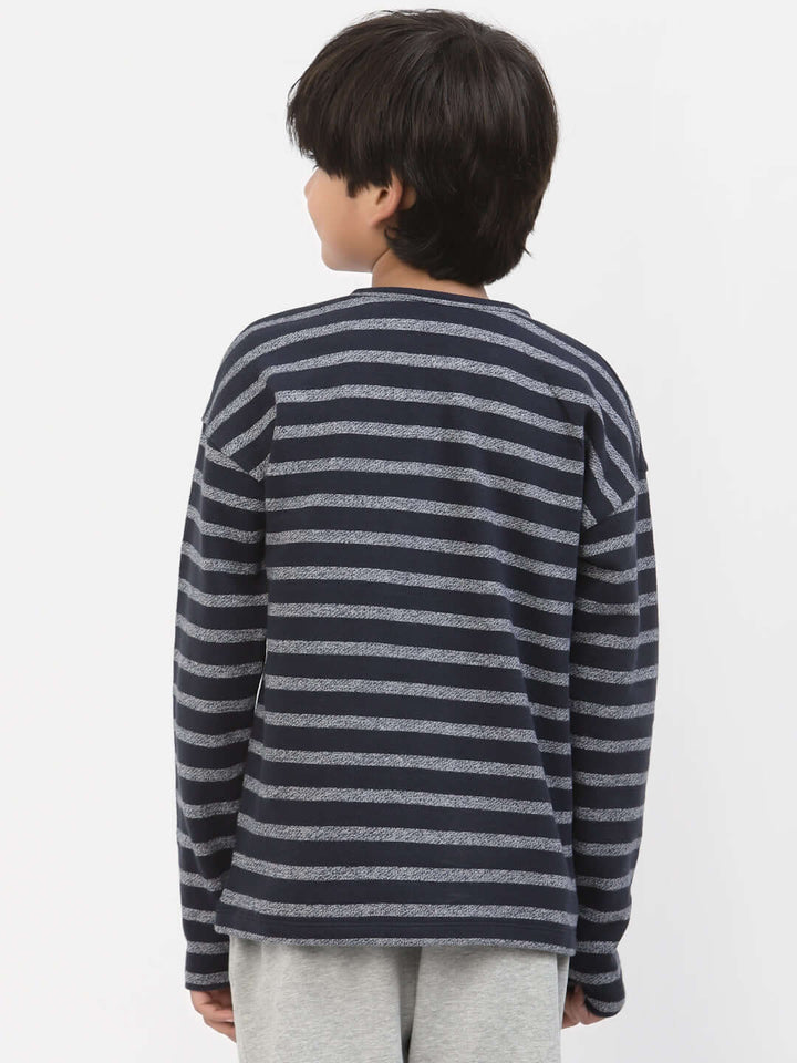 Spunkies Boys Winter Stripe Printed Tshirt