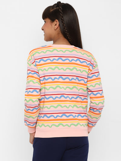 Spunkies-Girls-All-Over-Printed-Sweatshirt-Pink
