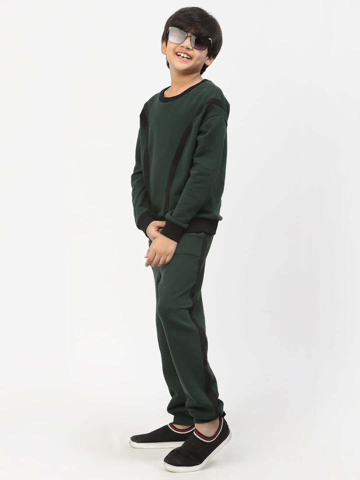 Spunkies Organic Tee Jogger Set - Dark Green