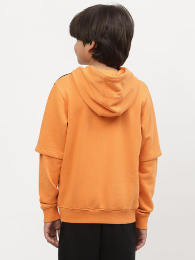 Spunkies-Boys-Chest-Logo-Printed-Hoodie-Orange