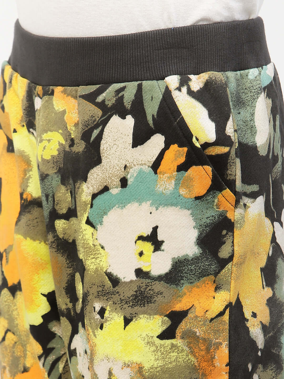 Spunkies Organic Flower Printed Boy Jogger- Yellow