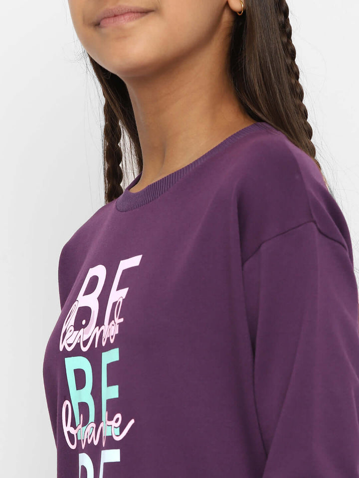 Spunkies-Girls-Be-Kind-Brave-You-Sweatshirt-Voilet