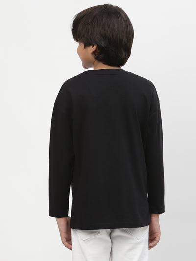 Spunkies-Boys-Lion-Print-Full-Sleeve-Tshirt- Black