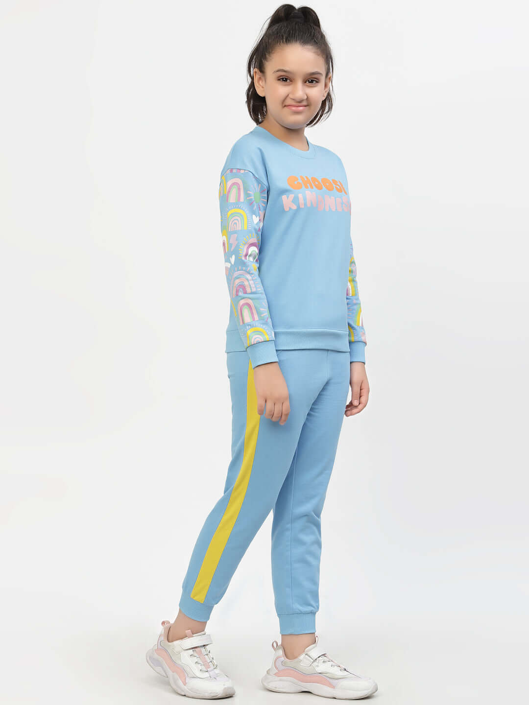 Spunkies-Girls-Kindness-Organic-Cotton-Sweatshirt & Joggers-Sets-Blue