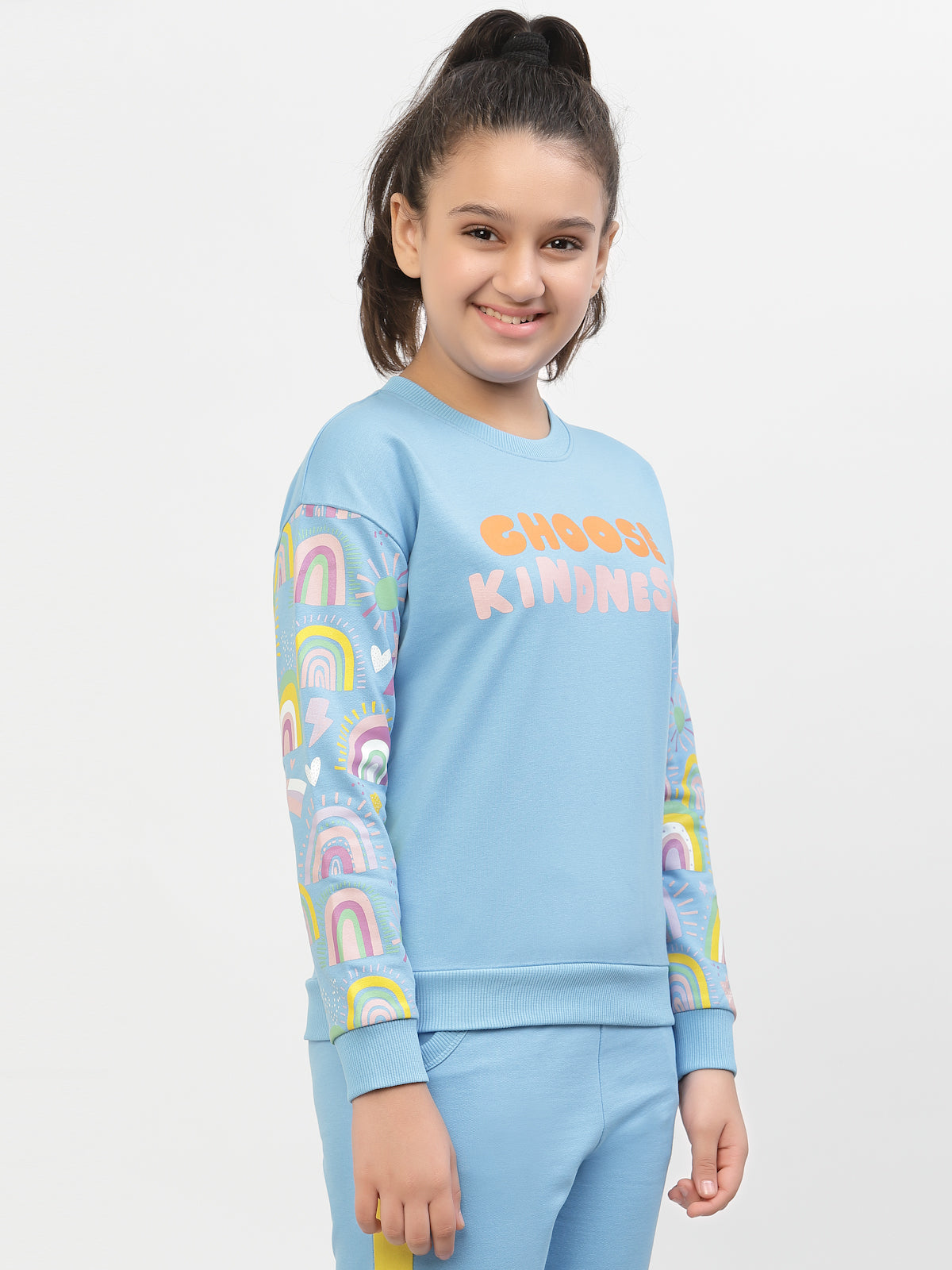 Spunkies-Girls-Kindnes- Organic-Cotton-Sweatshirt-Blue