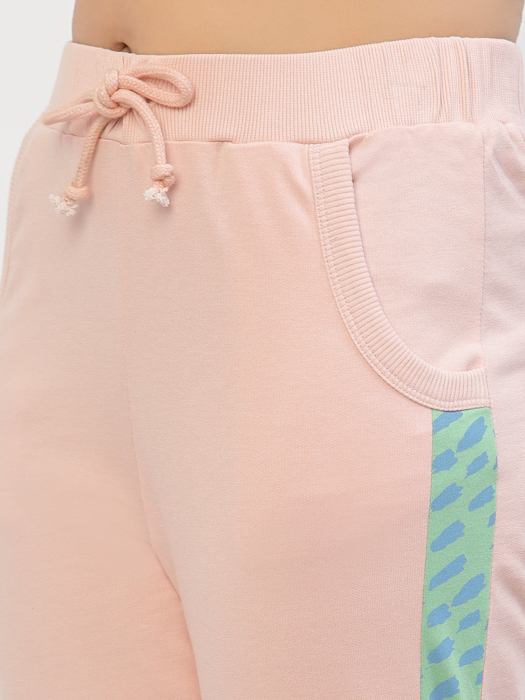 Spunkies-Organic-Cotton-Side-Stripe-Girls-Joggers-Pink