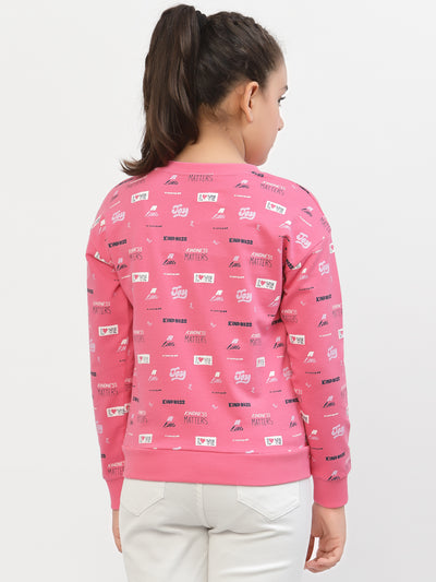 Spunkies Organic Love Print Sweatshirt-Pink