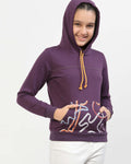 Spunkies Zig-Zag Printed Organic Cotton Hoodie Voilet