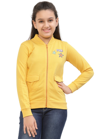 Spunkies-Girls-Organic-Cotton-Bomber-Jacket-Yellow