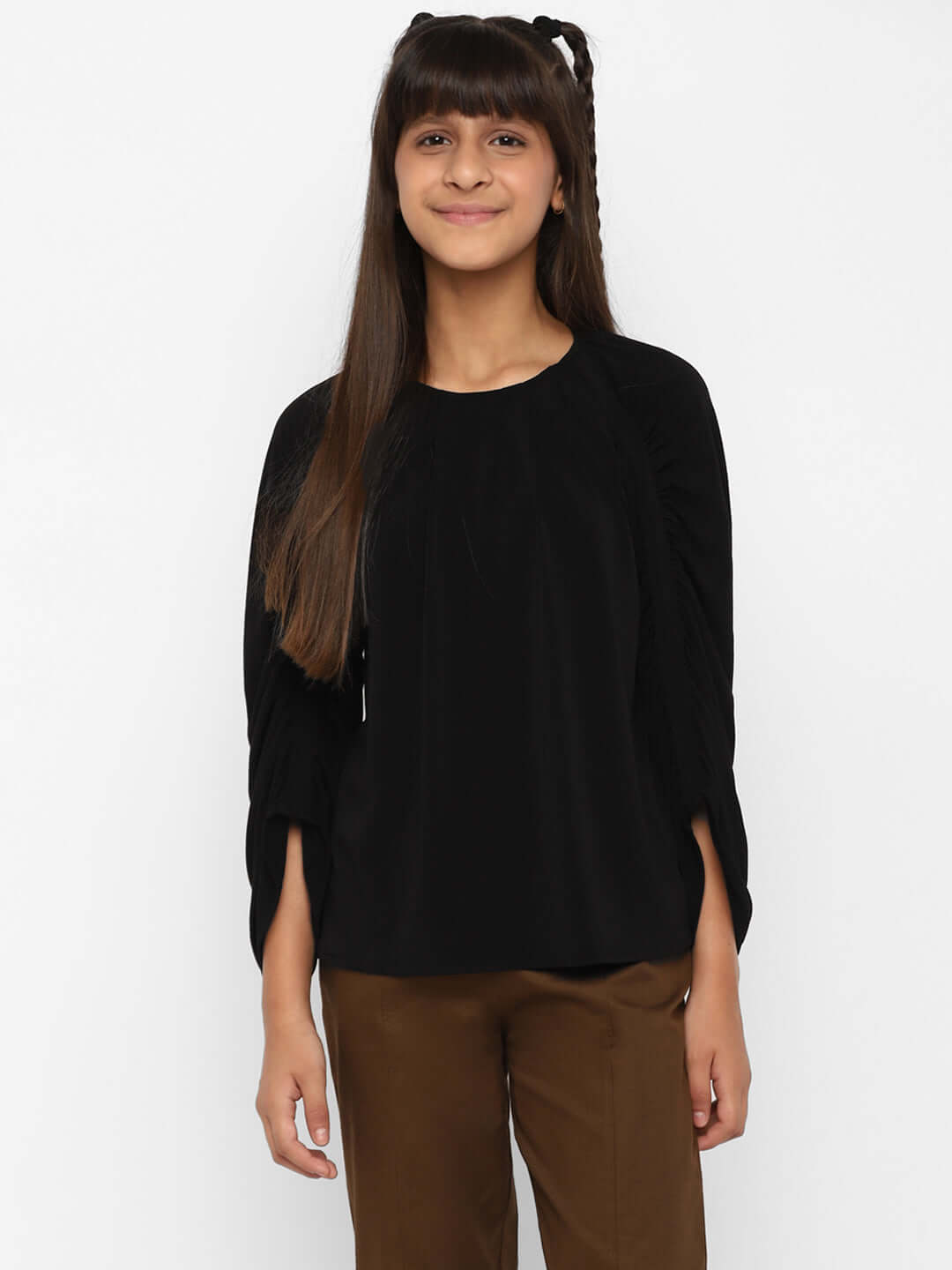 Spunkies-Girls-Full-Sleeve-Top-Black