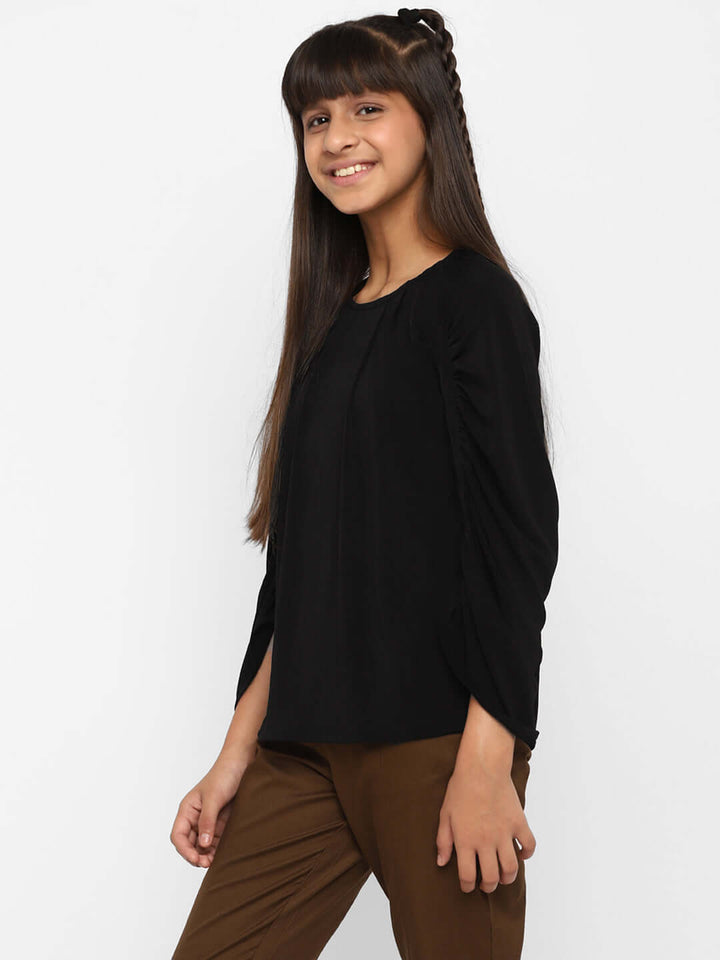 Spunkies-Girls-Full-Sleeve-Top-Black