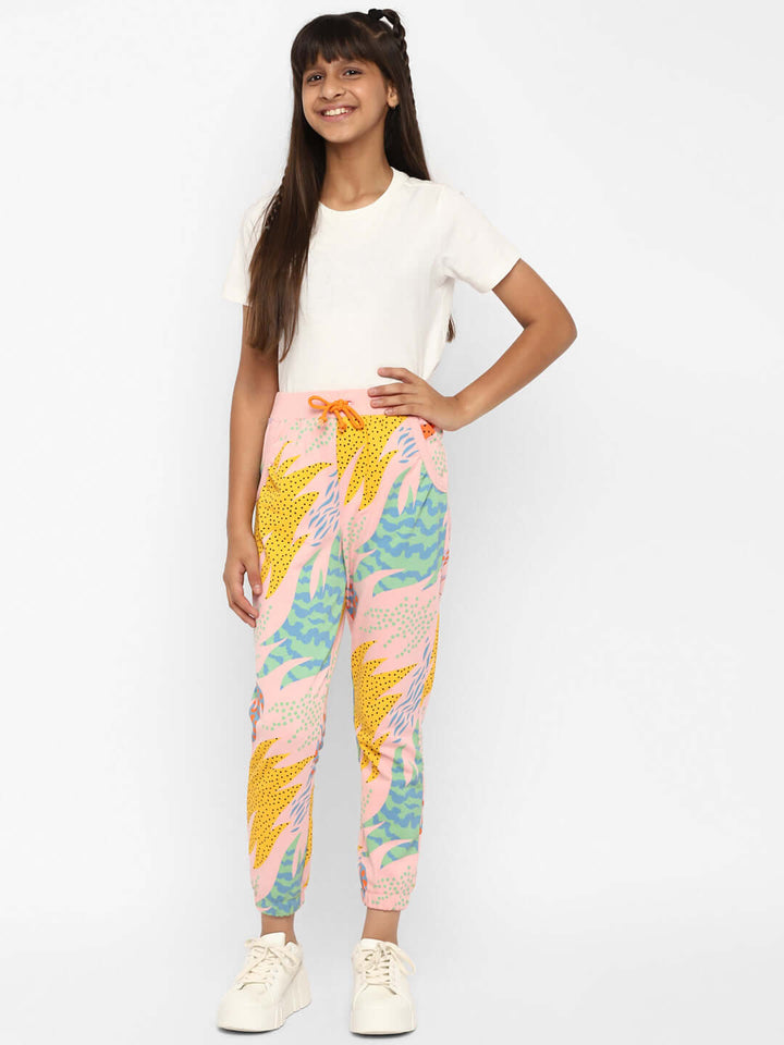 Spunkies-Girls-All Over-Printed-Leggings-Yellow