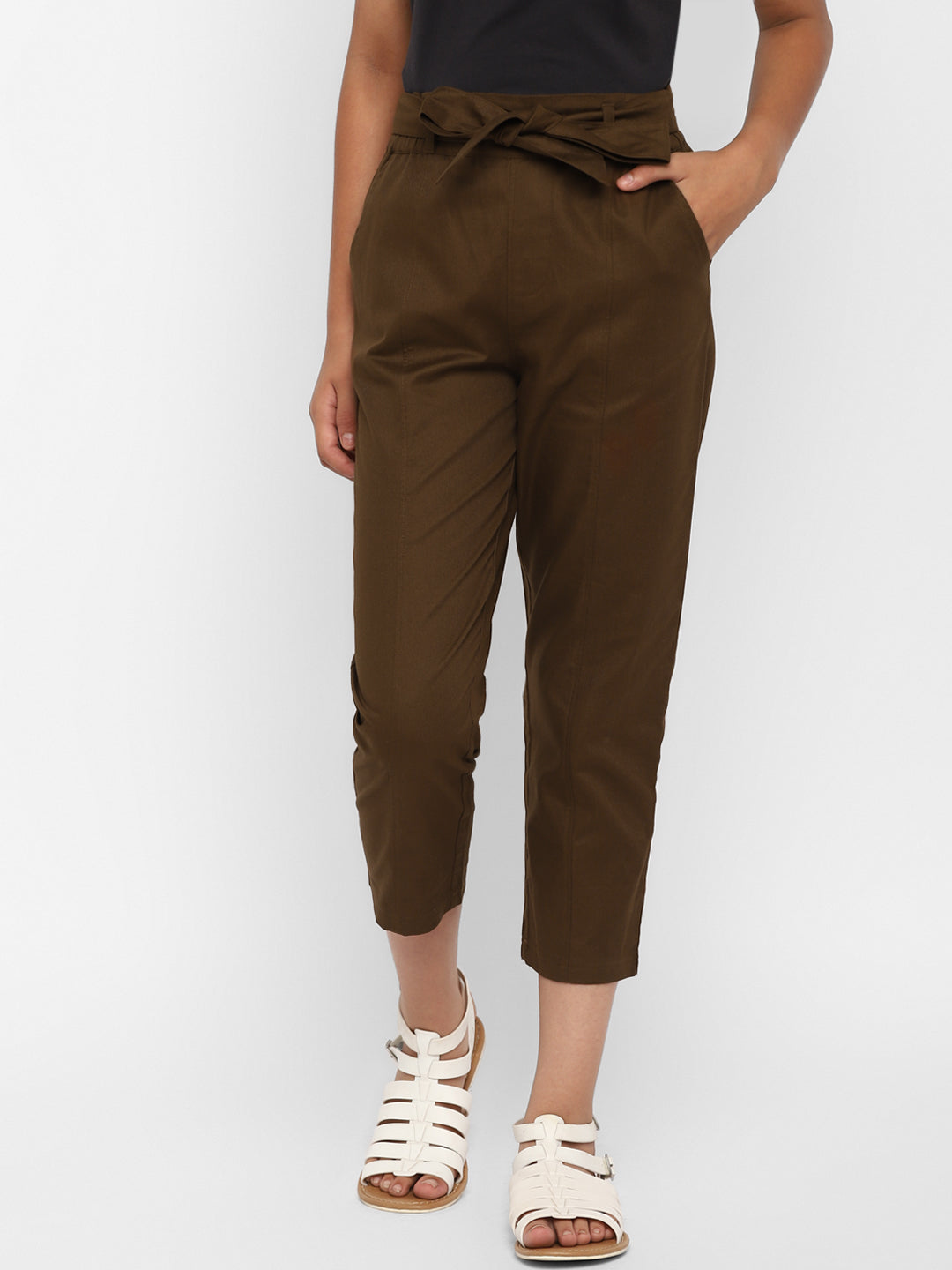 Spunkies-Girls-Lace-Knot-Joggers-Brown