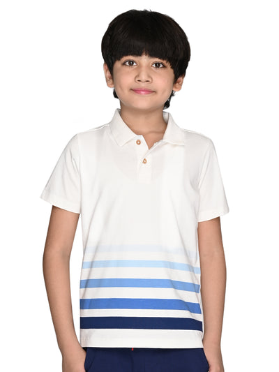 Sky Stripe Kids Polo Tshirt