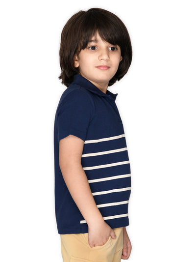 Mr Blue Stripey Polo Tshirt For Kids