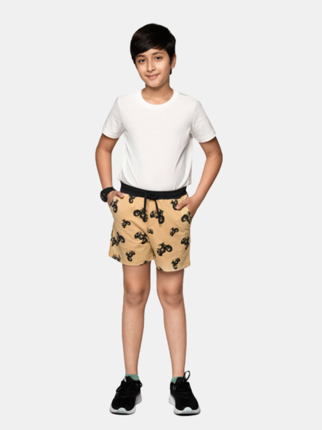 Dazzling Scooter Print Half Pant For Boys